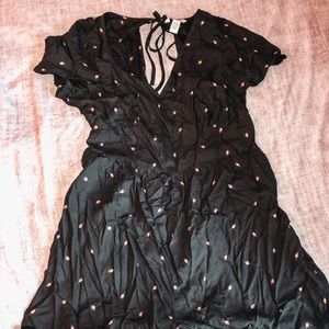 Girls Black (shorts) Romper With Roses